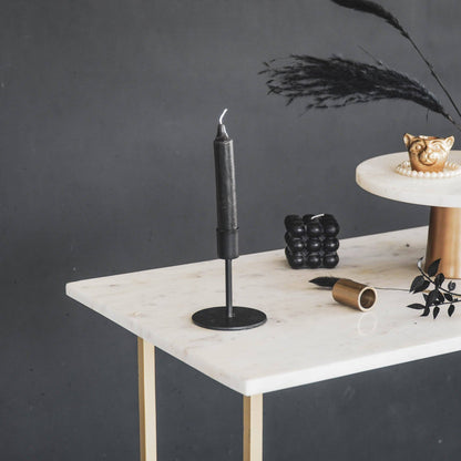 Candelabro básico de metal negro de 8x8x10 cm