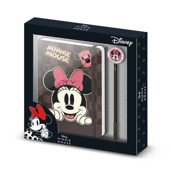 Coffret Journal + Stylo Fashion Disney Minnie Mouse « Journey » – Brun