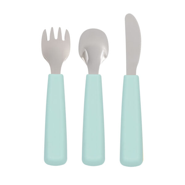 Conjunto de talheres infantis de hortelã