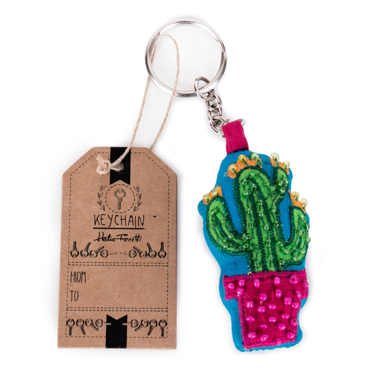 Boho geborduurde sleutelhanger