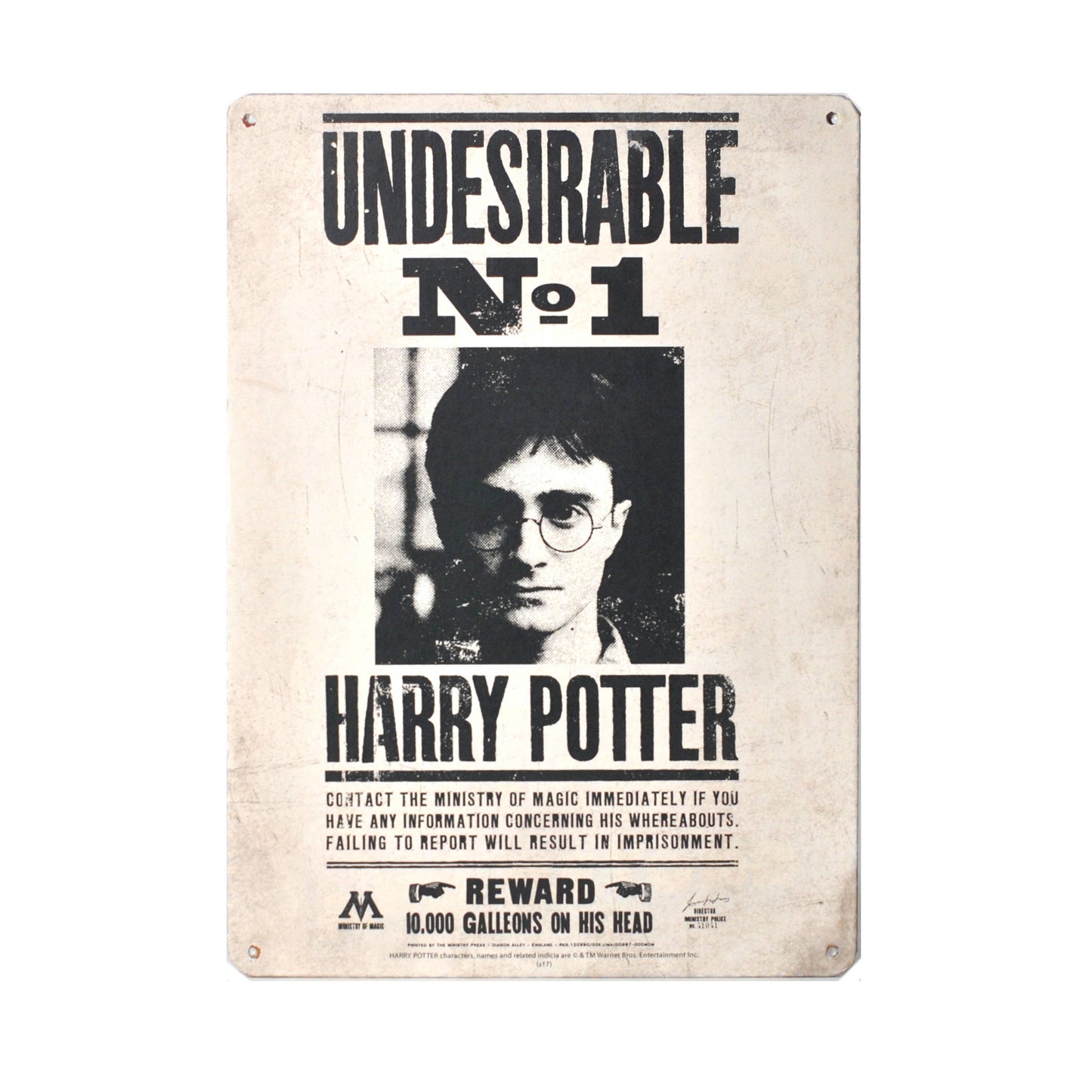 Plaque en métal A5 Harry Potter - Indésirable n° 1