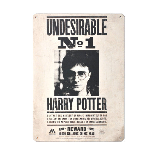 Letrero metálico A5 - Harry Potter (Indeseable n.° 1)