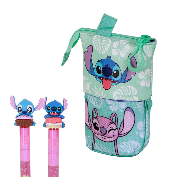 Trousse Mignonne + 2 Stylos Gel Effaçables Disney Lilo & Stitch « Aloha »