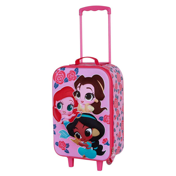 Valise à Roulettes Soft 3D Disney Princesses « Flowers »