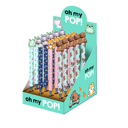 Présentoir 24 Unités Stylo Gel Effaçable Oh My Pop! « Mix » – Multicolore