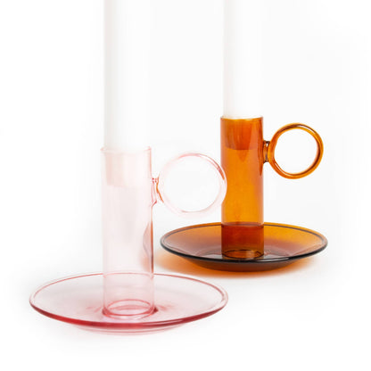 Porte Bougie en Cristal Ambre Helio Ferretti Vue 3