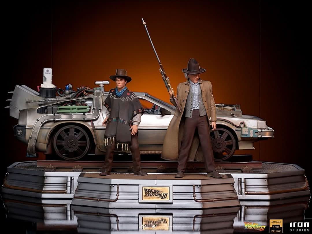 Statue Delorean Full Set Deluxe - Back to the Future III - Art Scale 1/10