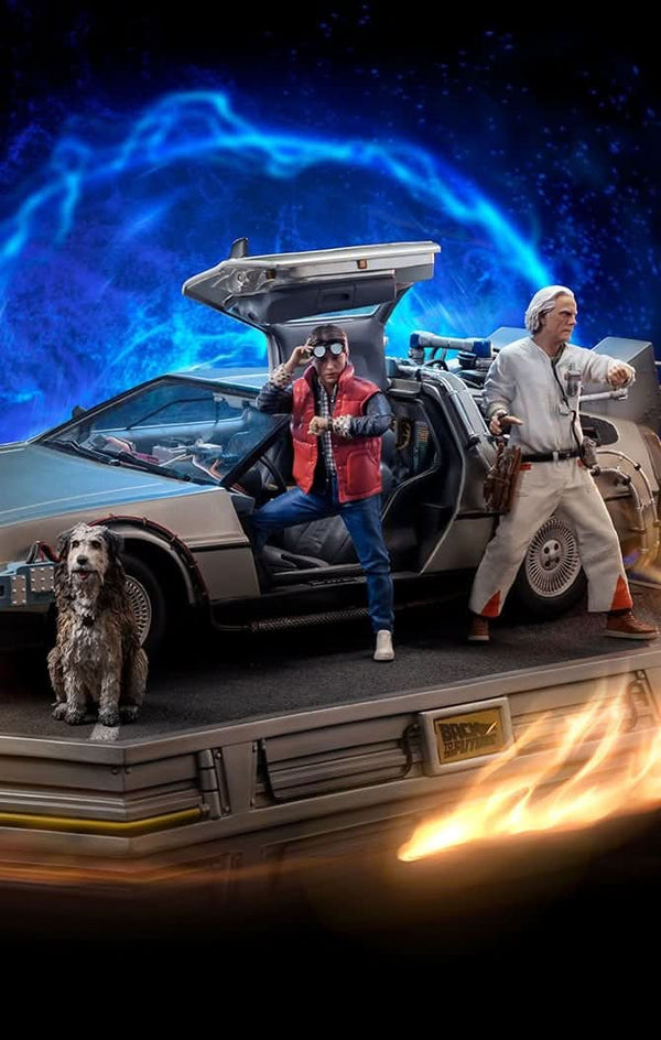 Statue Delorean Full Set Deluxe - Back to the Future - Art Scale 1/10