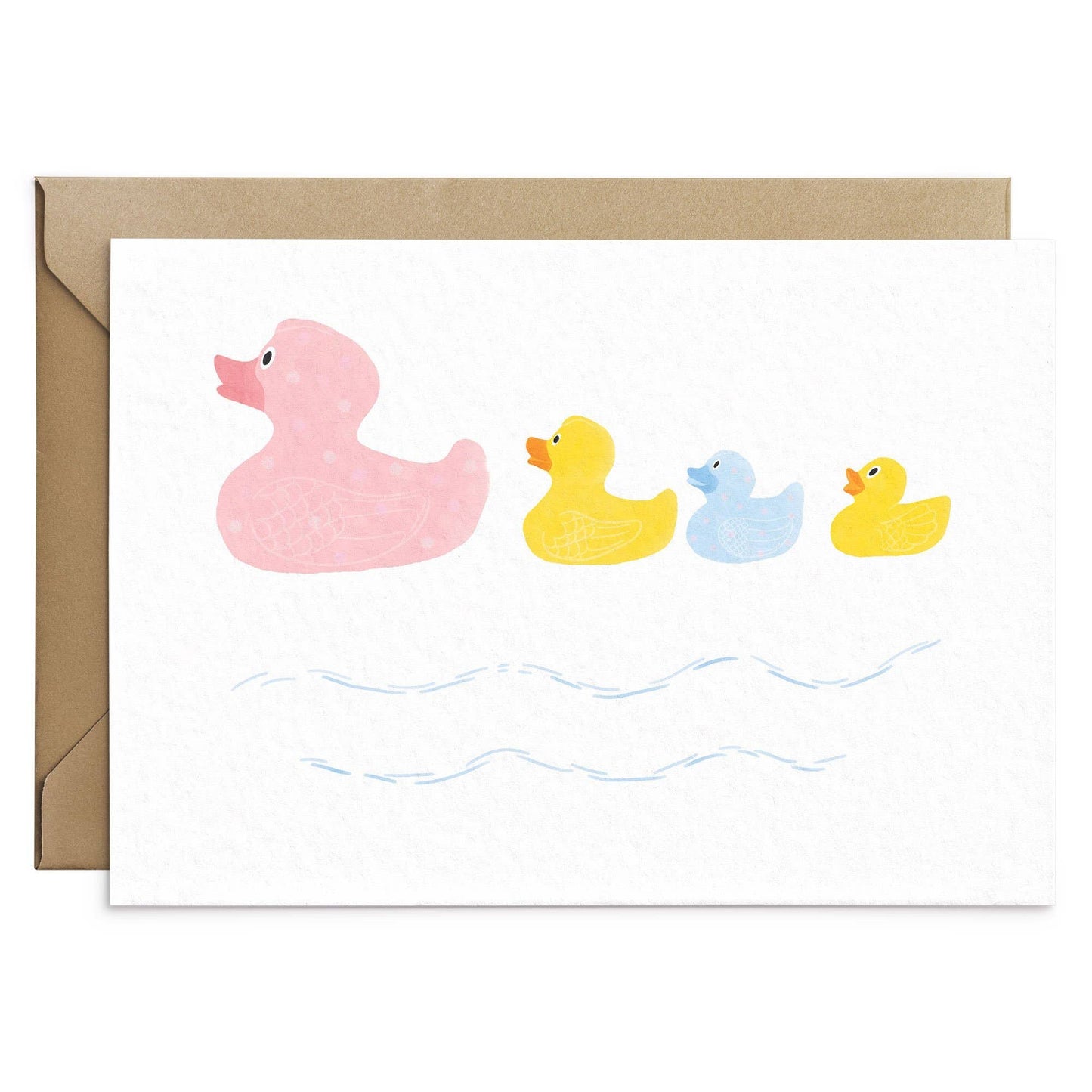Tarjeta de felicitación de la familia de patos