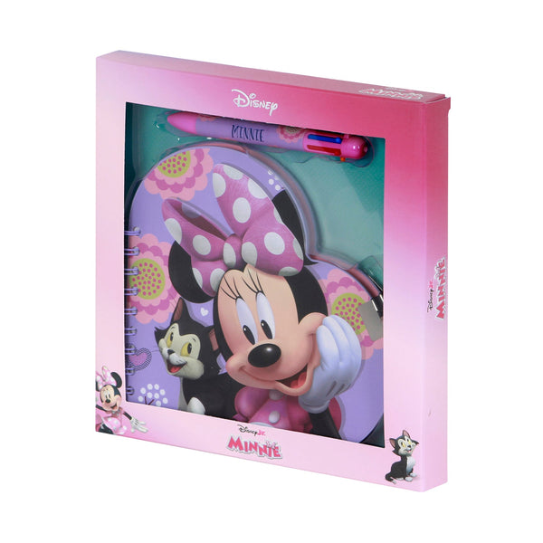 Coffret Journal + Stylo 6 Couleurs Disney Minnie Mouse « Cat » – Lilas
