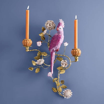 Applique Perroquet orange/rose