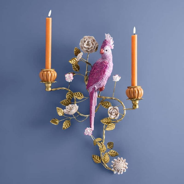 Applique Perroquet orange/rose