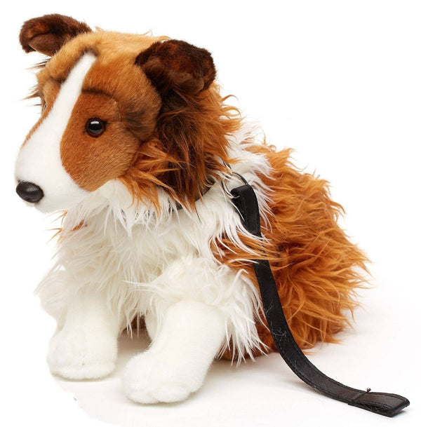 Colley à poil long (avec laisse) - peluche Uni Toys