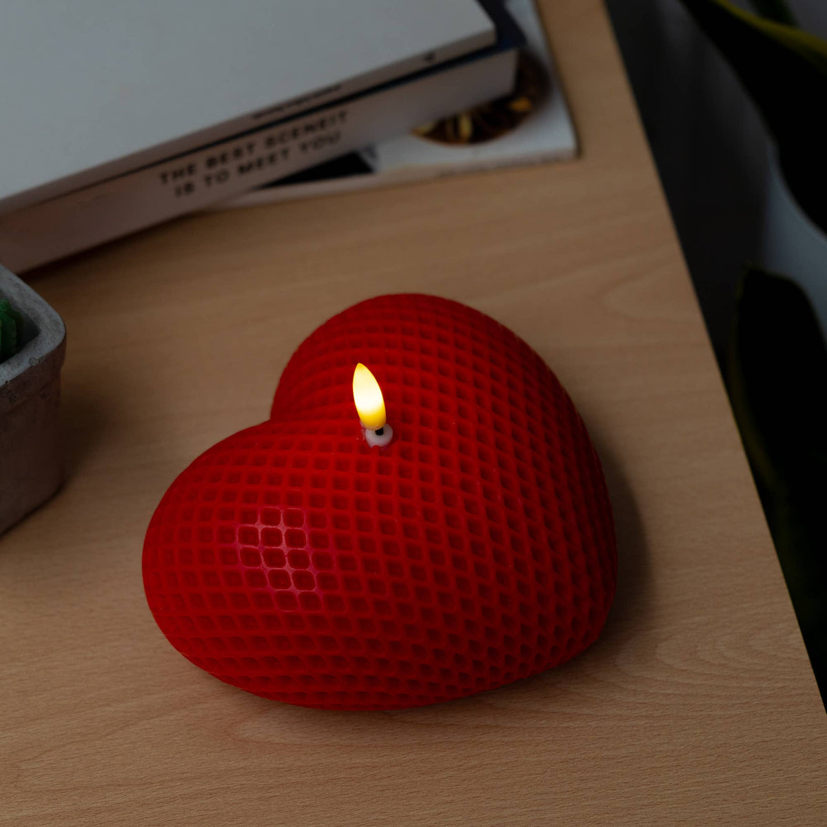 Bougie Led Cœur Rouge