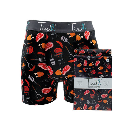 Boxer shorts with BBQ pattern
