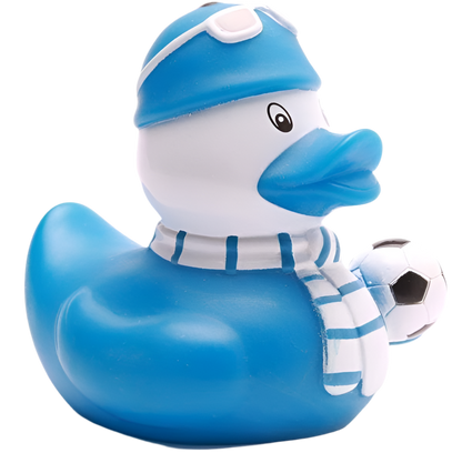 Pato hincha de fútbol azul