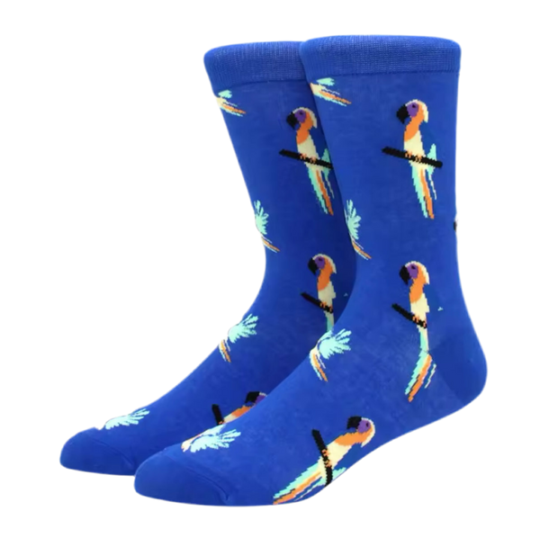 Meias com estampado de papagaio tropical