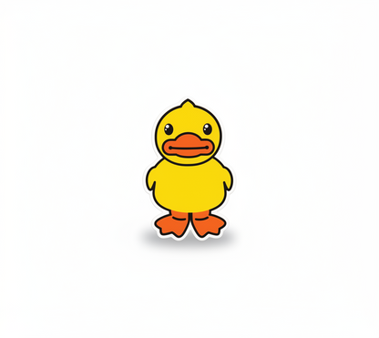 Standing Yellow Duck Sticker