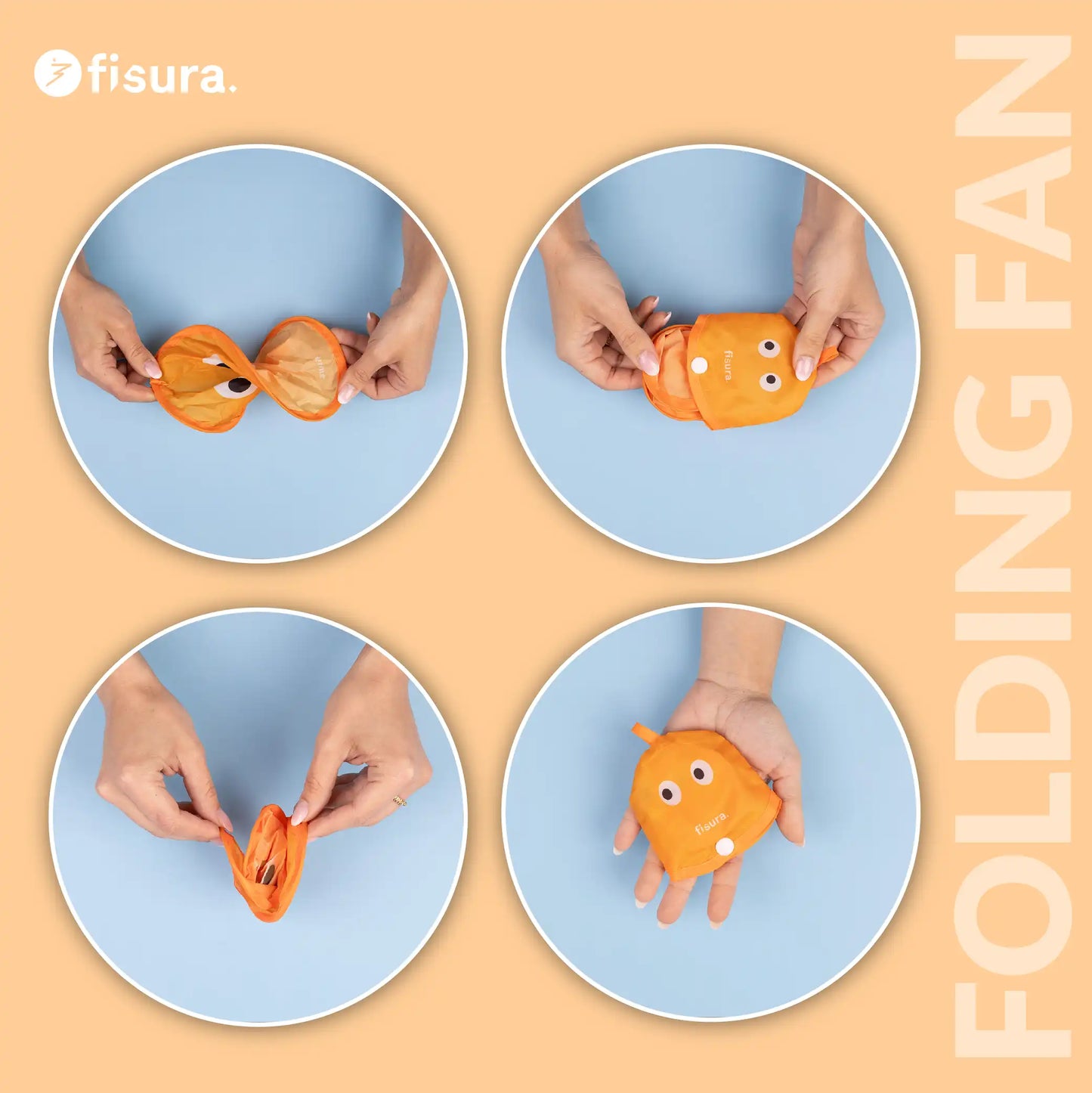 Éventail Pliable Imprimé Yeux – Fisura – vue 6