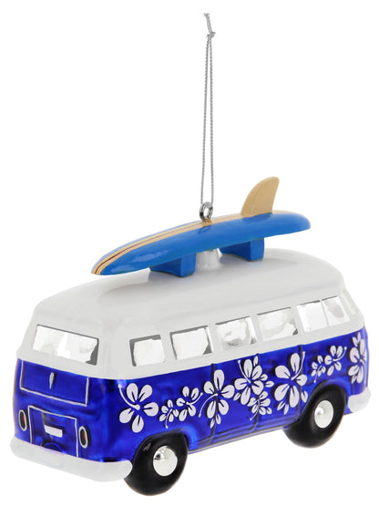 Décoration de Noël en verre VW T1 Bus Surf Édition