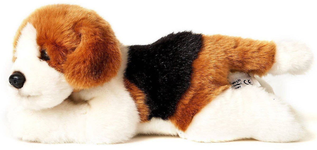 Peluche chiot beagle, couché, 24 cm (longueur)