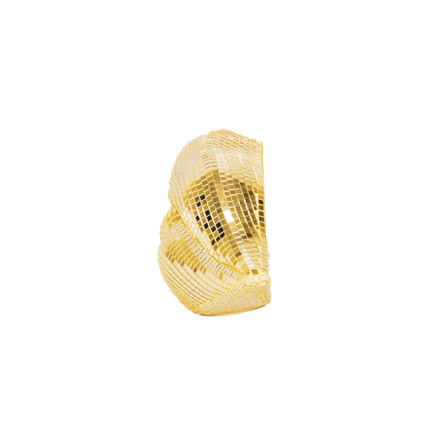 Ornament - Disco - Lips - Glass - Gold - 29x10x13.5cm