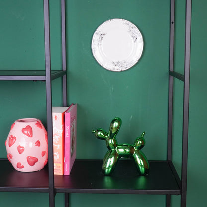 Ornement - Statue de chien ballon - Céramique - Vert métallique - 20x9x19 cm