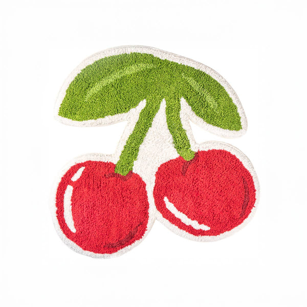 Tapis de bain tufté cerise