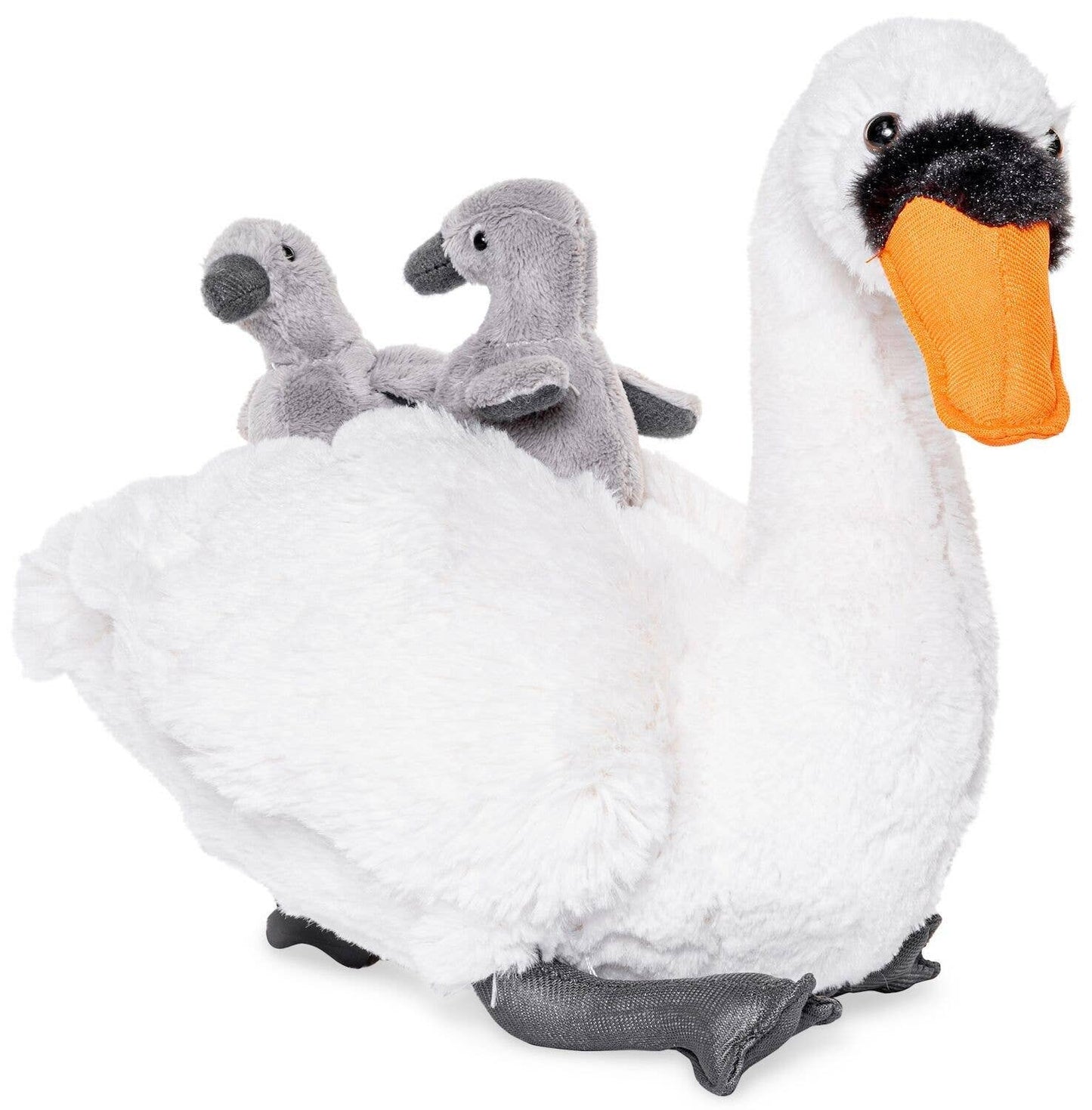 Cisne de peluche con bebés