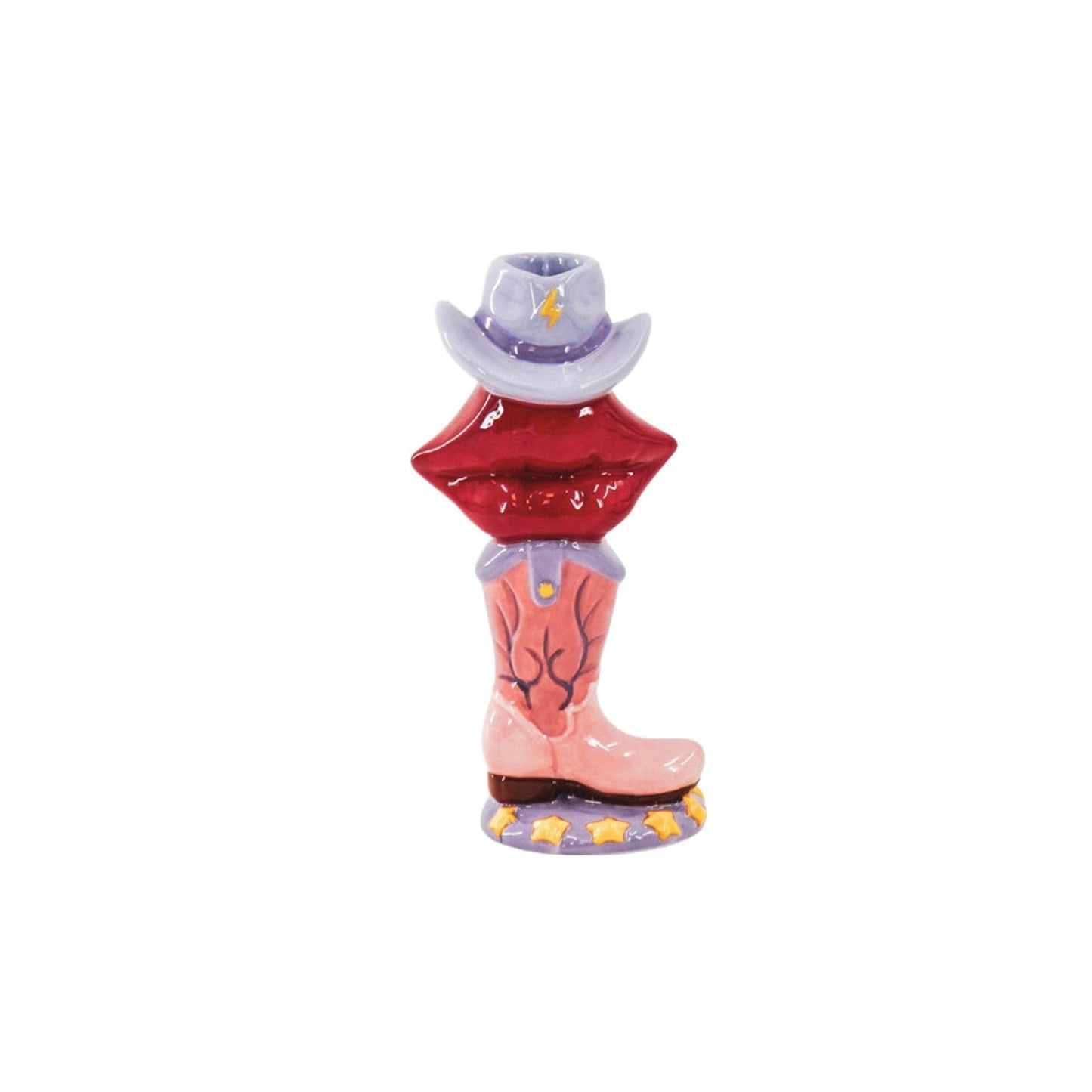 Bougeoir - Botte / Lèvre / Chapeau - Rose / Rouge / Lilas - 10x8x20 cm