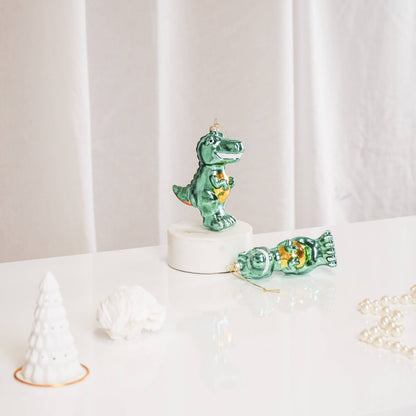 Adorno navideño de dinosaurio T-Rex