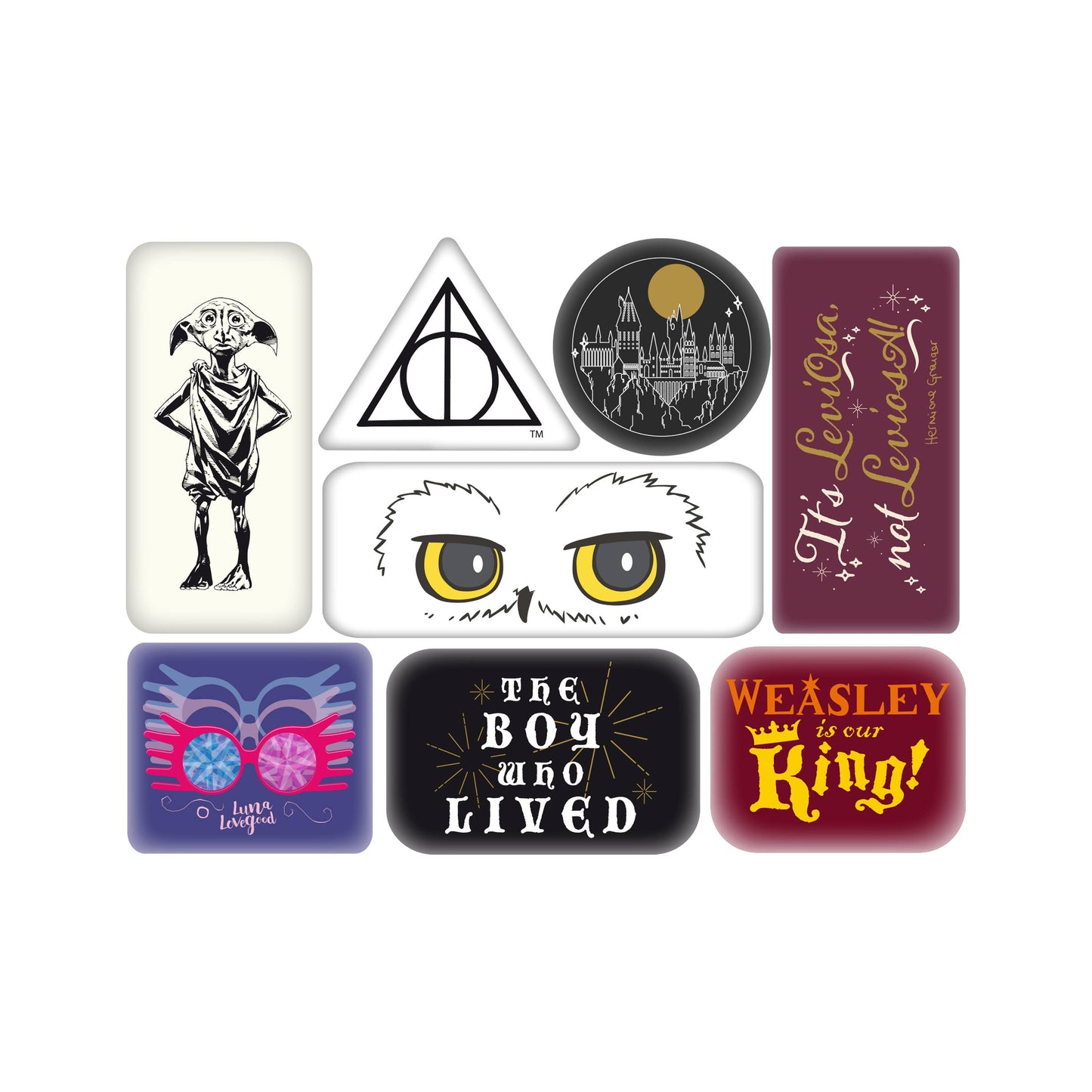 Set van 8 epoxy magneten - Harry Potter (personages)