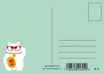 Lucky Cat Postcard "Good Luck"