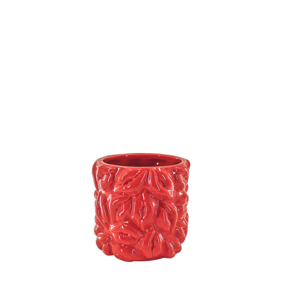 Maceta - Besos - Cerámica - Roja - 11x11x11,5 cm