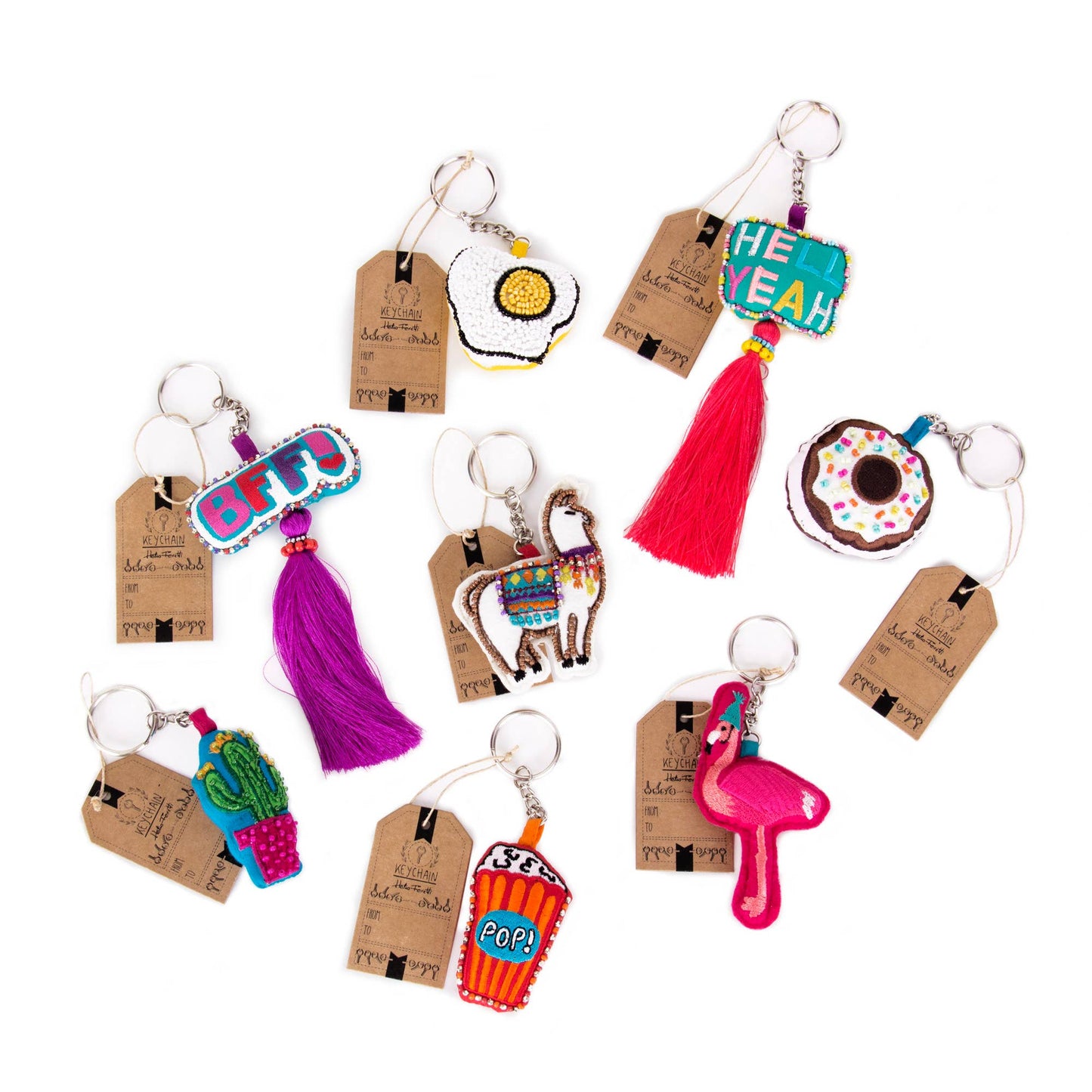 Porte Clés Broderie Boho Helio Ferretti Vue 1