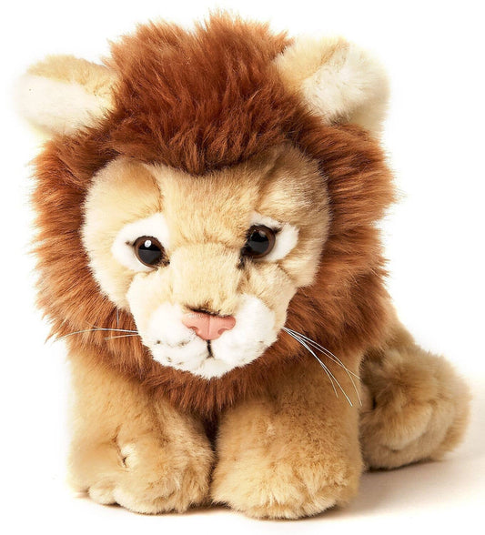 León sentado de peluche