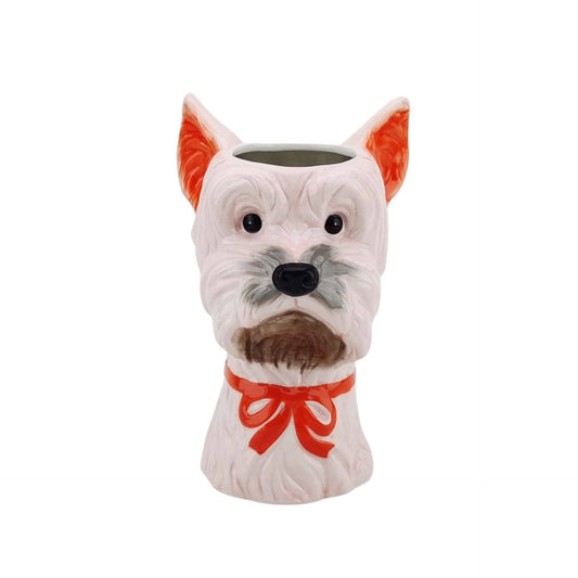 Vase - Vase à fleurs Chien - Rose/Orange - 14,5x13x23,5cm