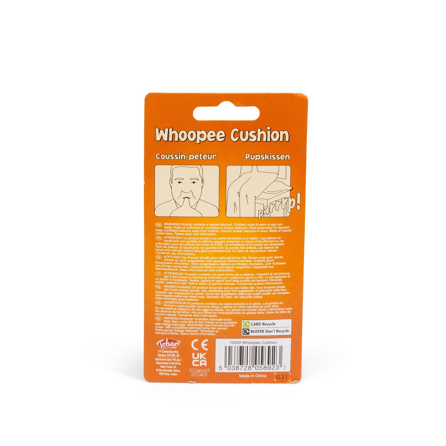 BLISTER DE COUSSIN PÉTEUR DE BLAGUES CLASSIQUES