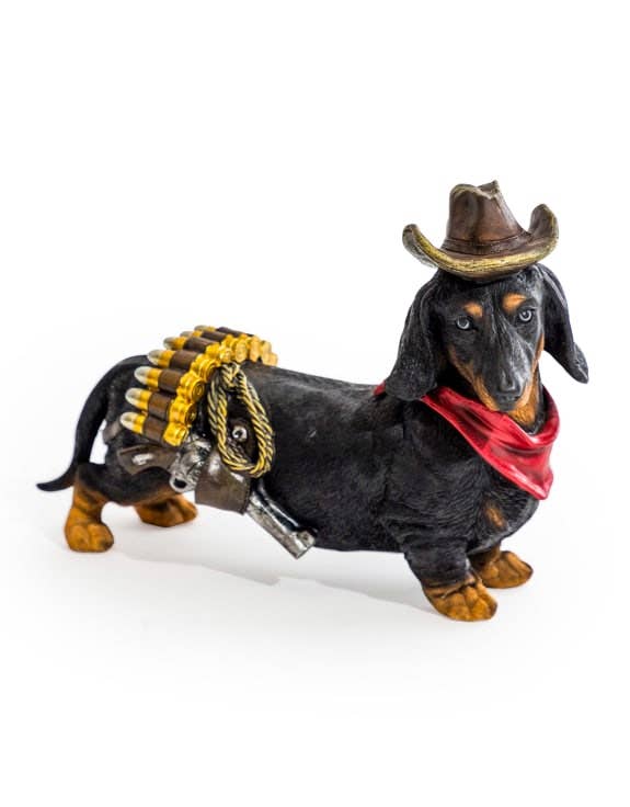 Décoration Chien Teckel Cowboy