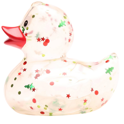 canard classique a paillettes de noel rouge