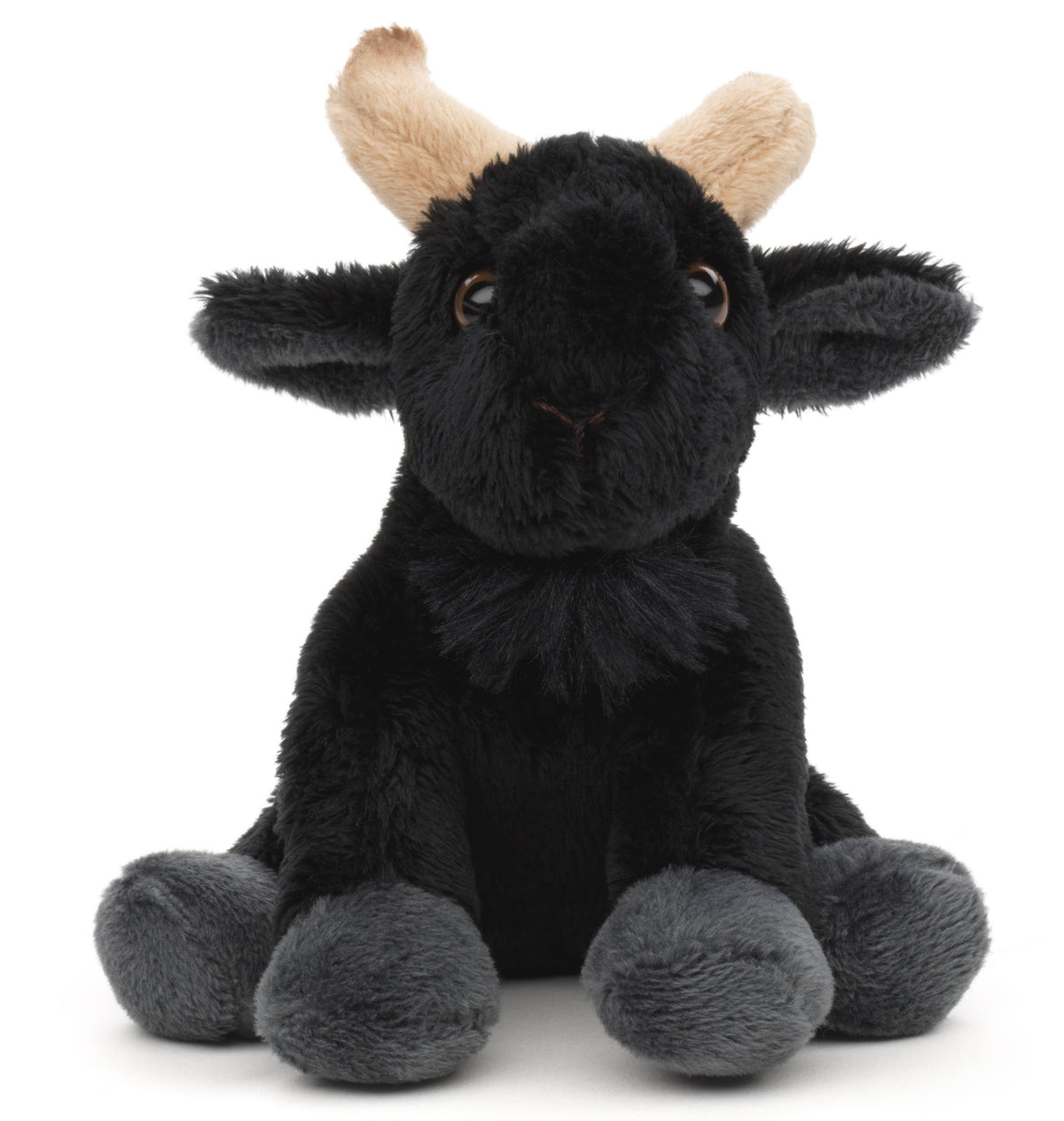 Peluche chèvre de montagne (noir) - 14 cm (longueur) - jouet en peluche