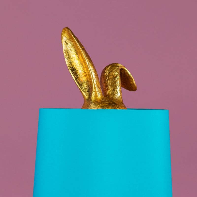 Hiding Bunny® tafellamp, goud/turkoois