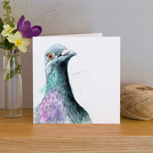 Carte de Vœux Aquarelle Pigeon