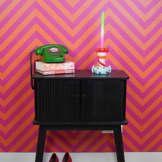 Bougeoir - Bonbon Toffee Agrafé - Multicolore - 13x7x20cm