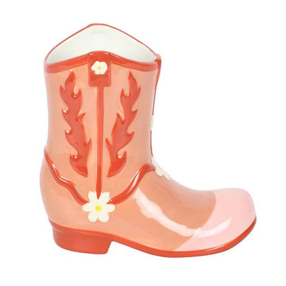 Pink Cowboy Boot Vase
