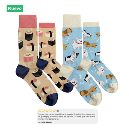 🍣🐶 Pack Chaussettes Familiar - Sushi & Dogs