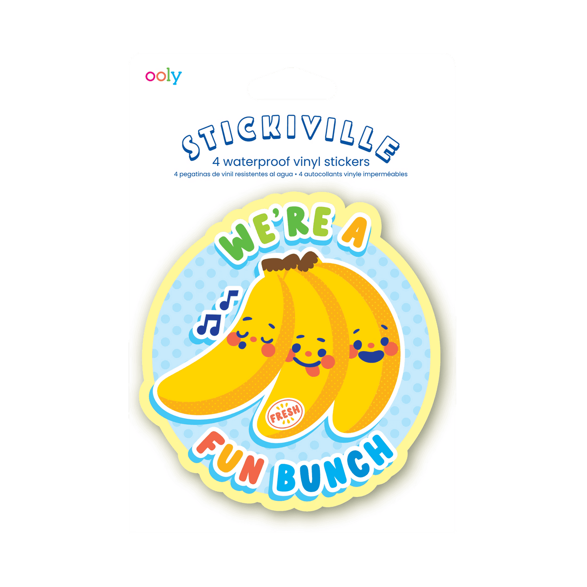 Autocollants vinyle Stickiville Fruits amusants – Lot de 4 – OOLY