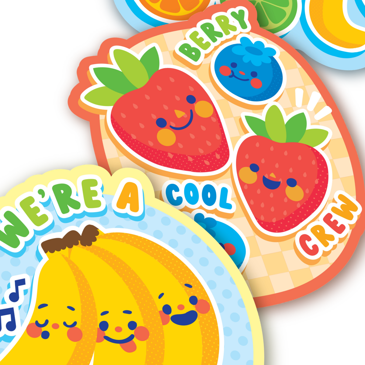 Autocollants vinyle Stickiville Fruits amusants – Lot de 4 – OOLY