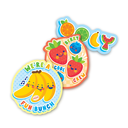 Autocollants vinyle Stickiville Fruits amusants – Lot de 4 – OOLY