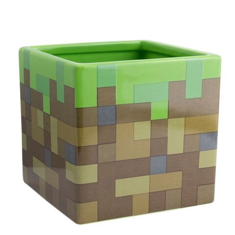 Pot à Plantes et à Stylos Minecraft - Bloc d'Herbe
